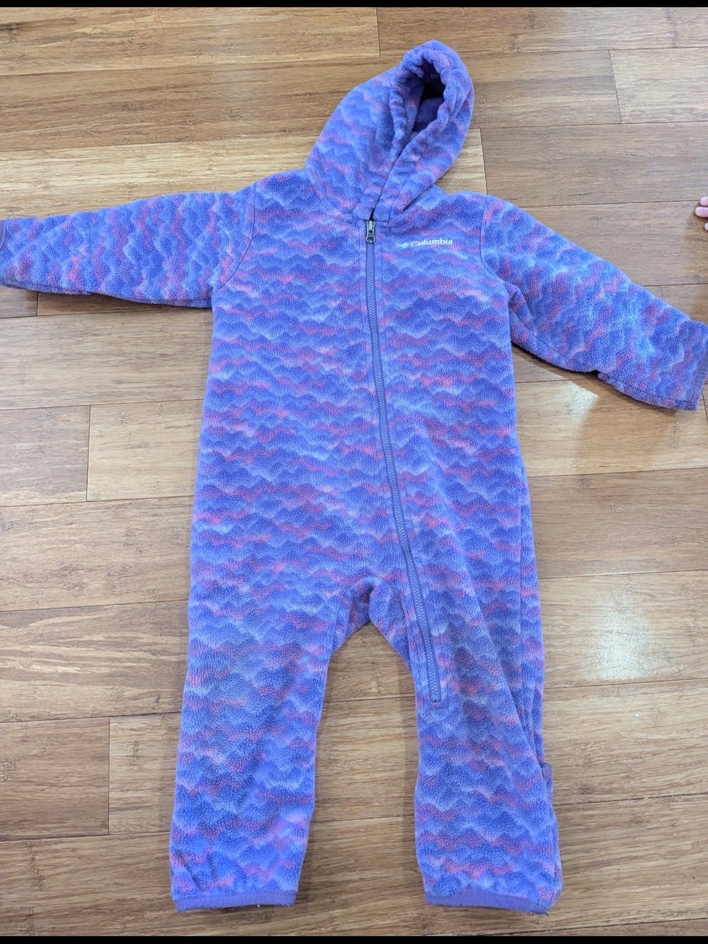 Columbia Purple Hooded Fleece One-Piece for Kids